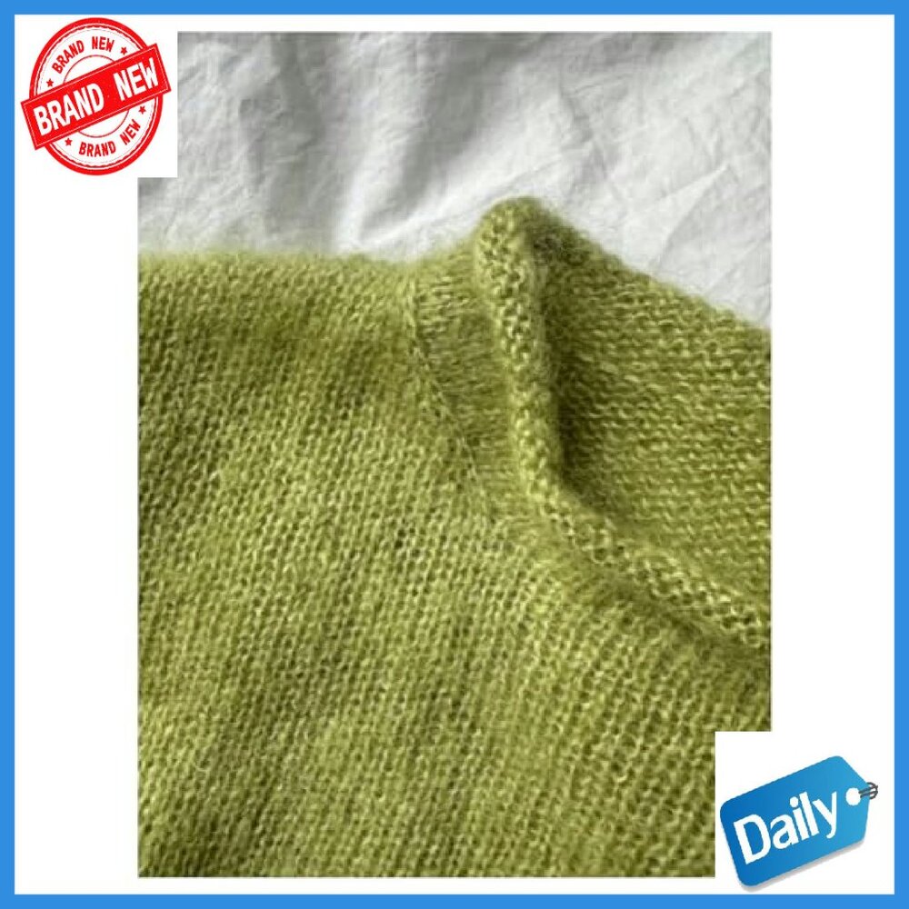 Chunky Mohair Sweater Long Sleeve Pullover Cozy Knit Fall Winter - Picture 5 of 5